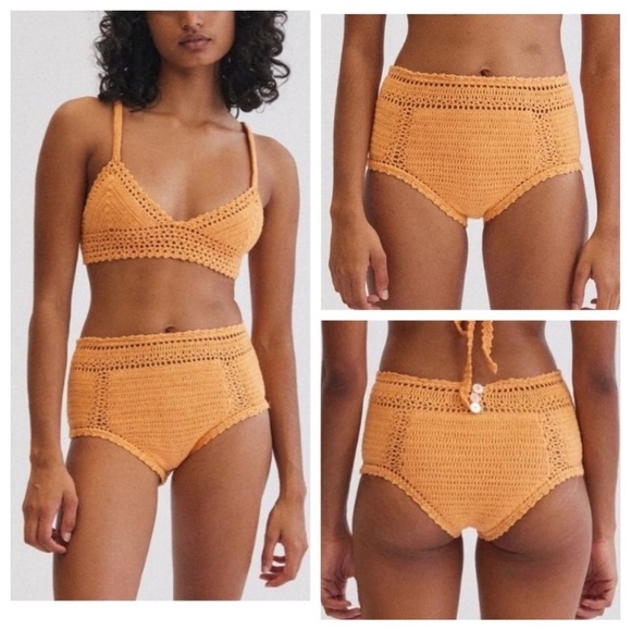 Free People Other - New! She made me handmade crochet high waisted bikini bottoms nwt 3664